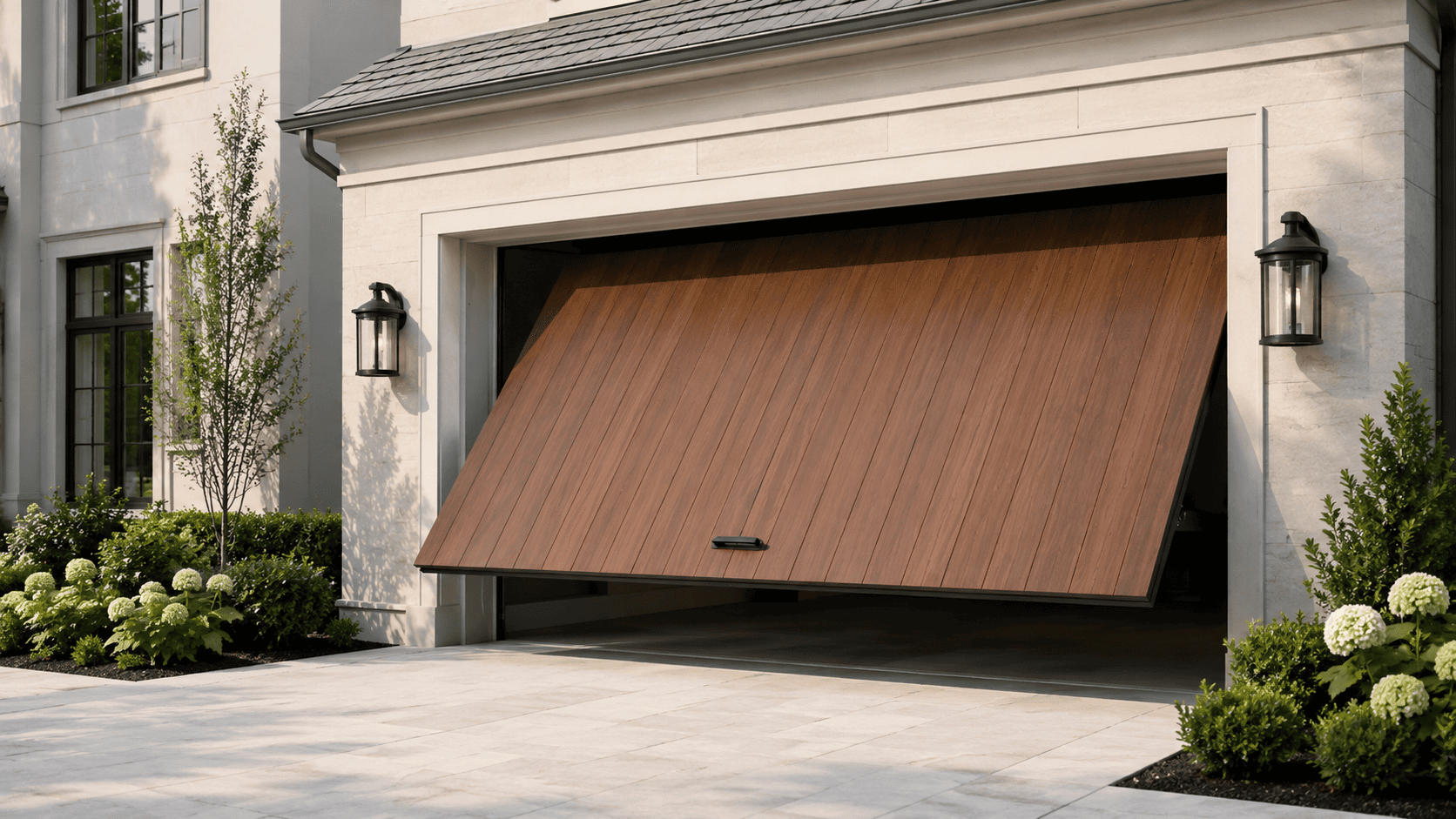 Garage door repair in progress — Hampton
